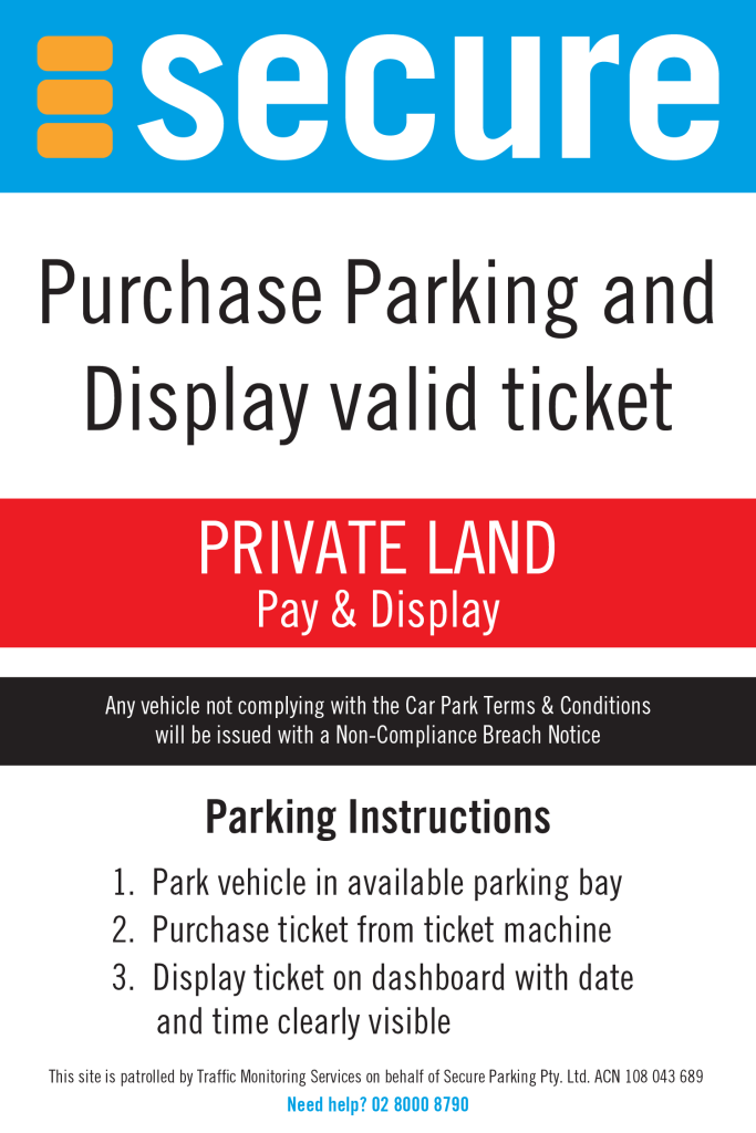 Traffic Monitoring Services Signage - Pay and Display ticket Machine