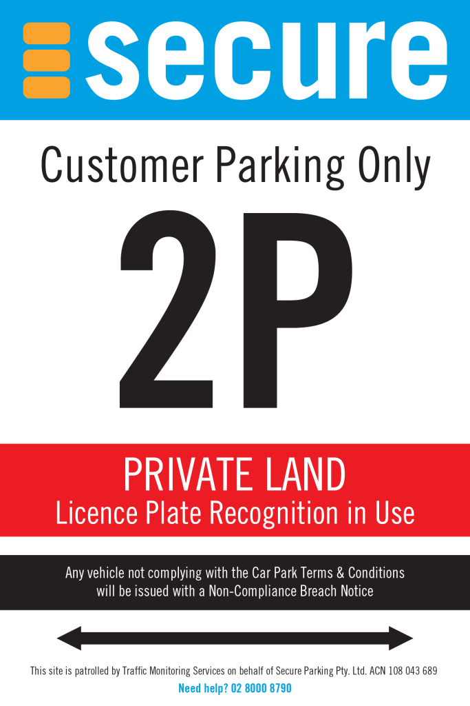 Traffic Monitoring Services TMS 2P Parking Sign